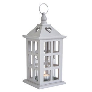 Grey Trellis Tea light Lantern