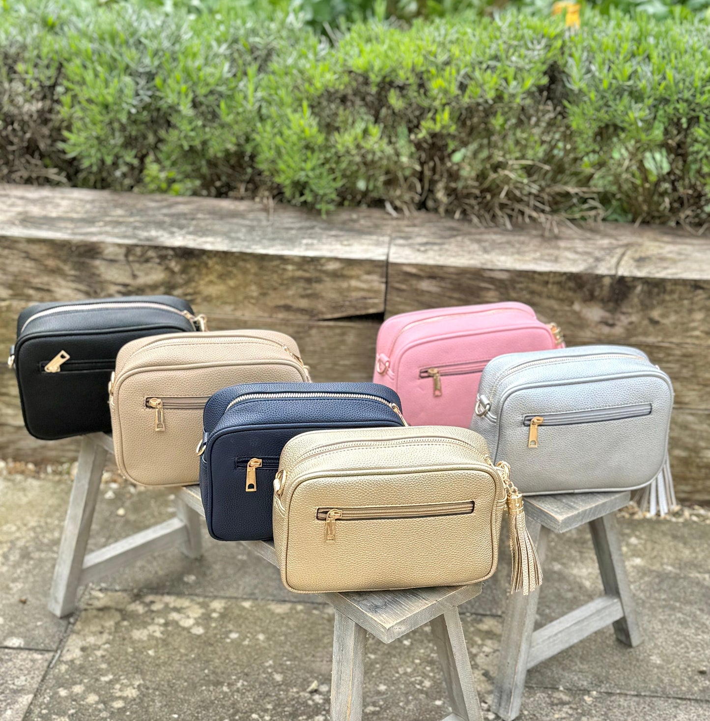 Navy Cross Body Handbag with Gold Star