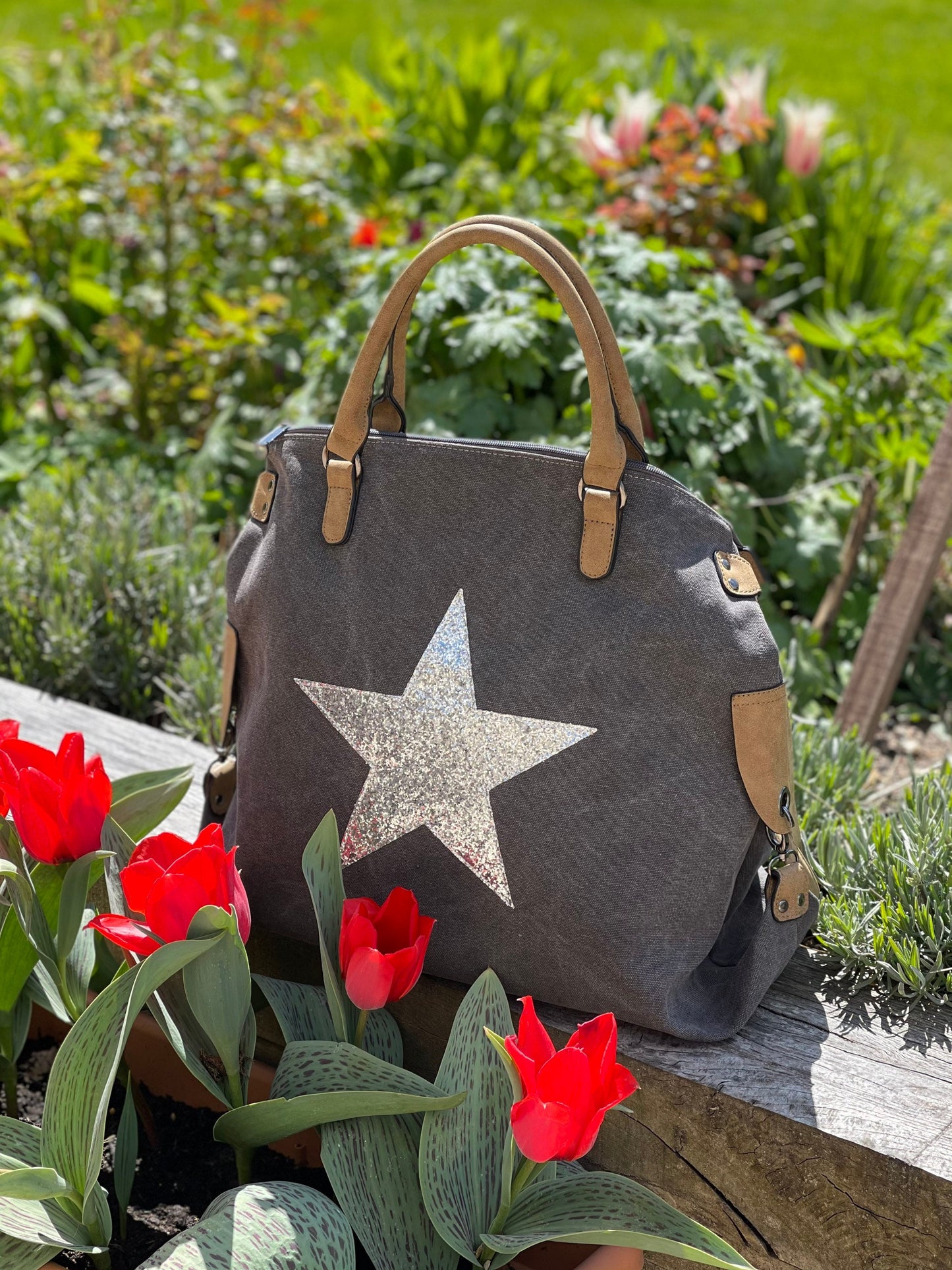 Canvas Star Bag - Dark Grey