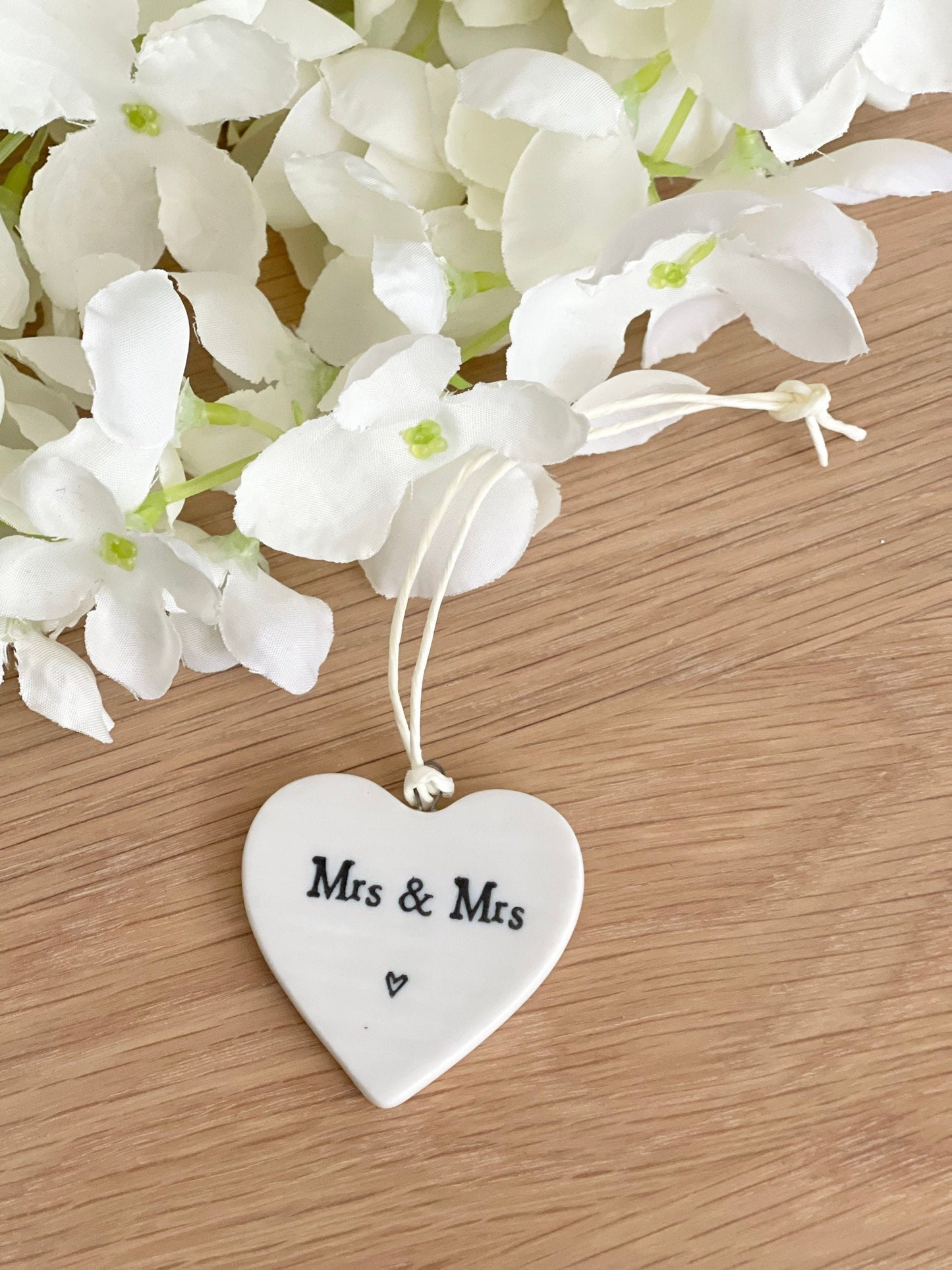 East Of India 'Mrs & Mrs’ Porcelain Heart