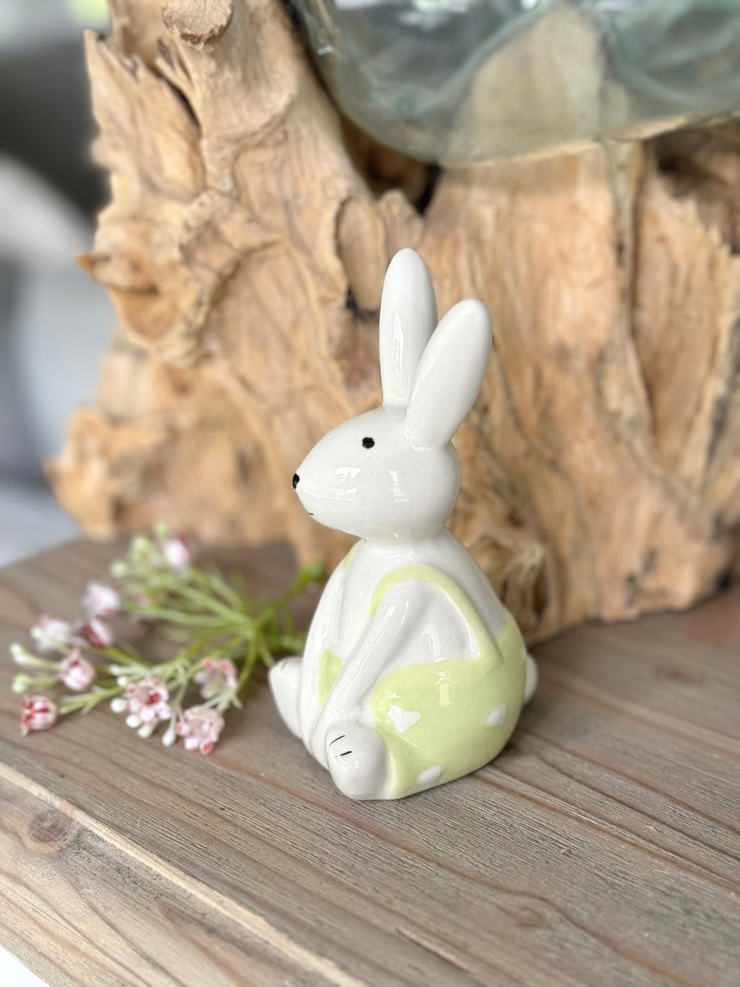 White Glossy Bunny Rabbits - 2 Sizes Available.