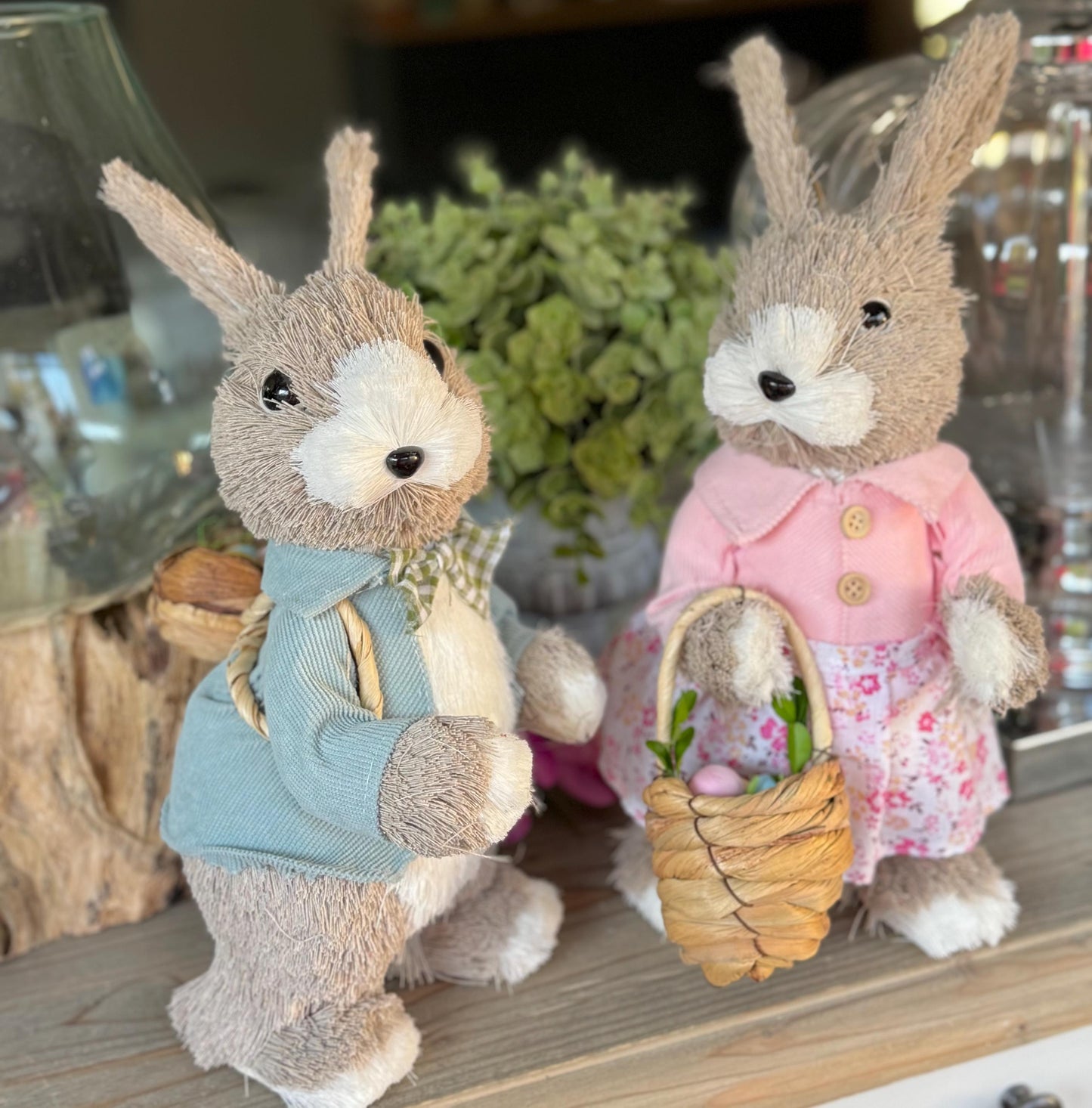 Bristle Bunny with Egg Baskets - Sold Individually