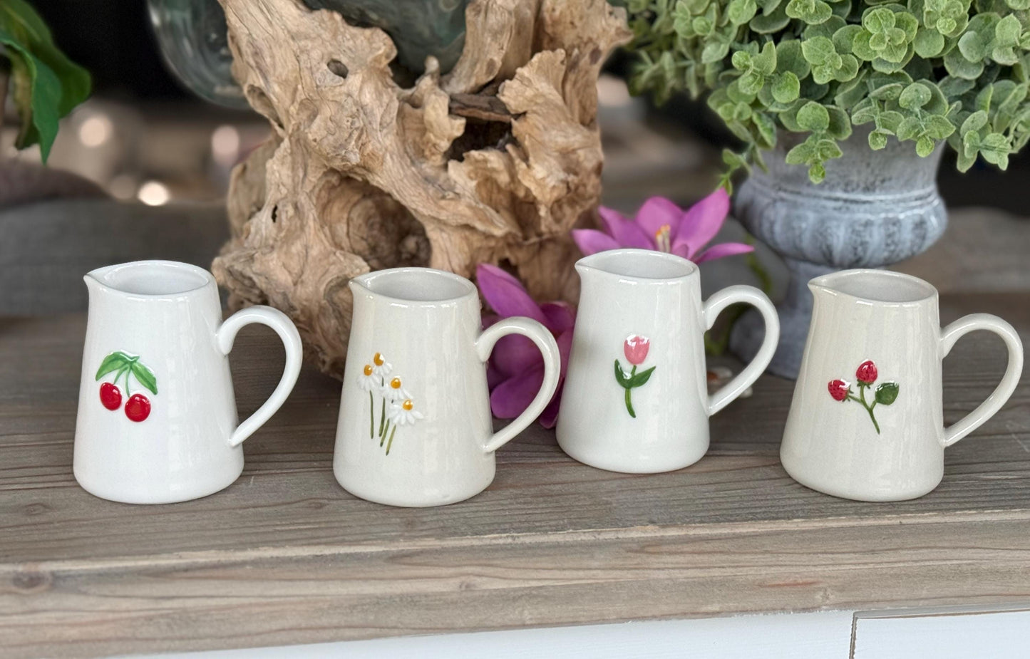 Charming Gisela Graham Embossed Mini Jugs