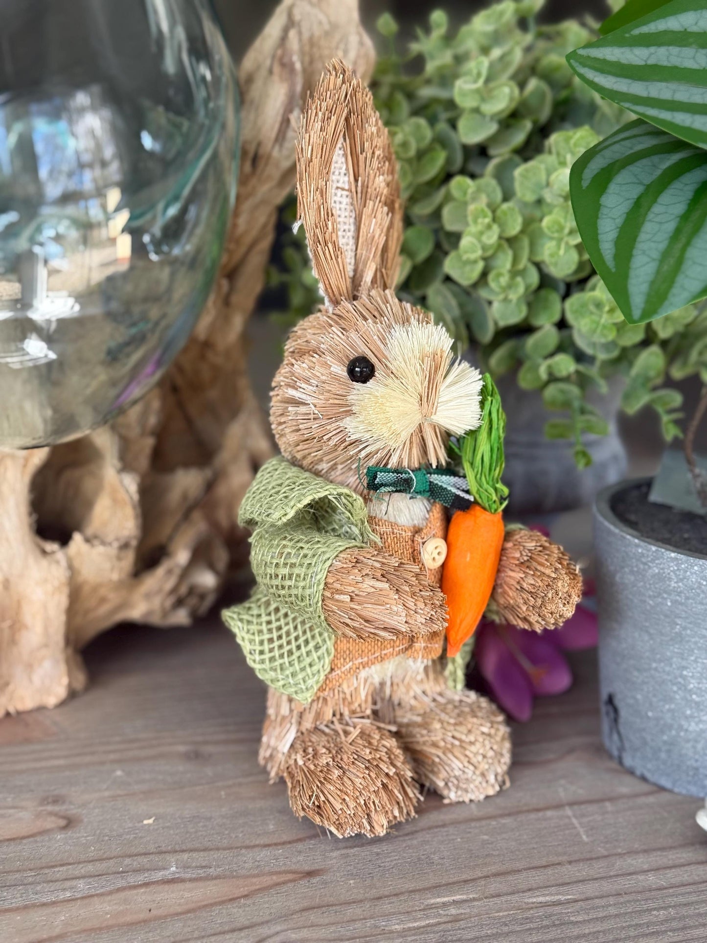Mr and Mrs Bristle Bunny with Carrot/Basket - Sold Individually
