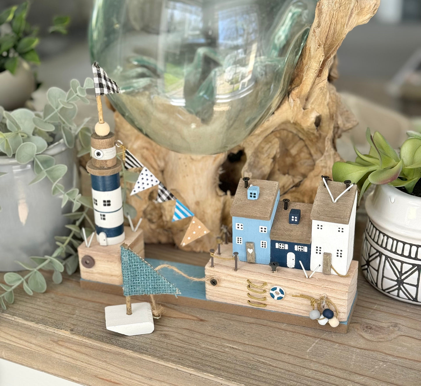 Wooden Seaside Beach House Ornament