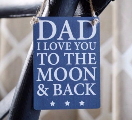 Mini Dad Moon And Back Metal Sign