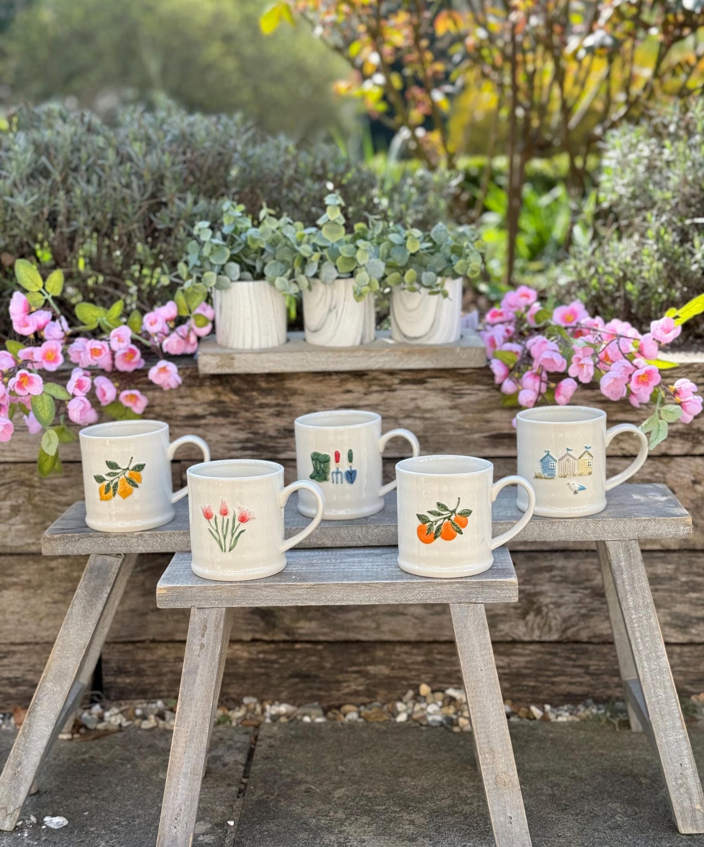 Embossed Country Themed Mugs Selection - Available in 5 Designs
