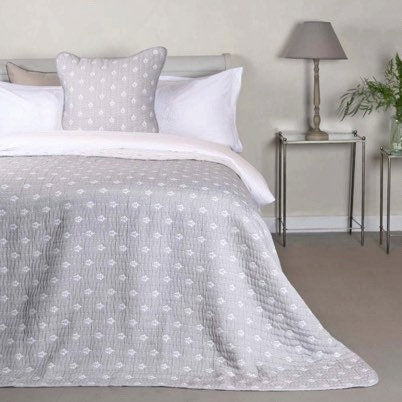 Biggie Best Large Grey Pick Stitch Bedspread