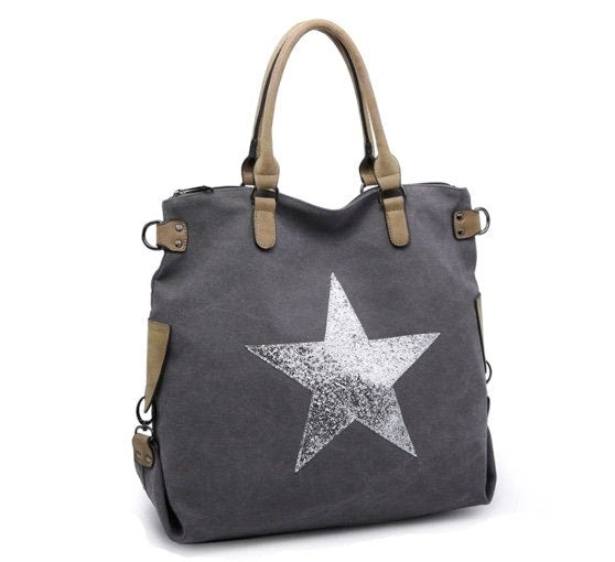Canvas Star Bag - Dark Grey