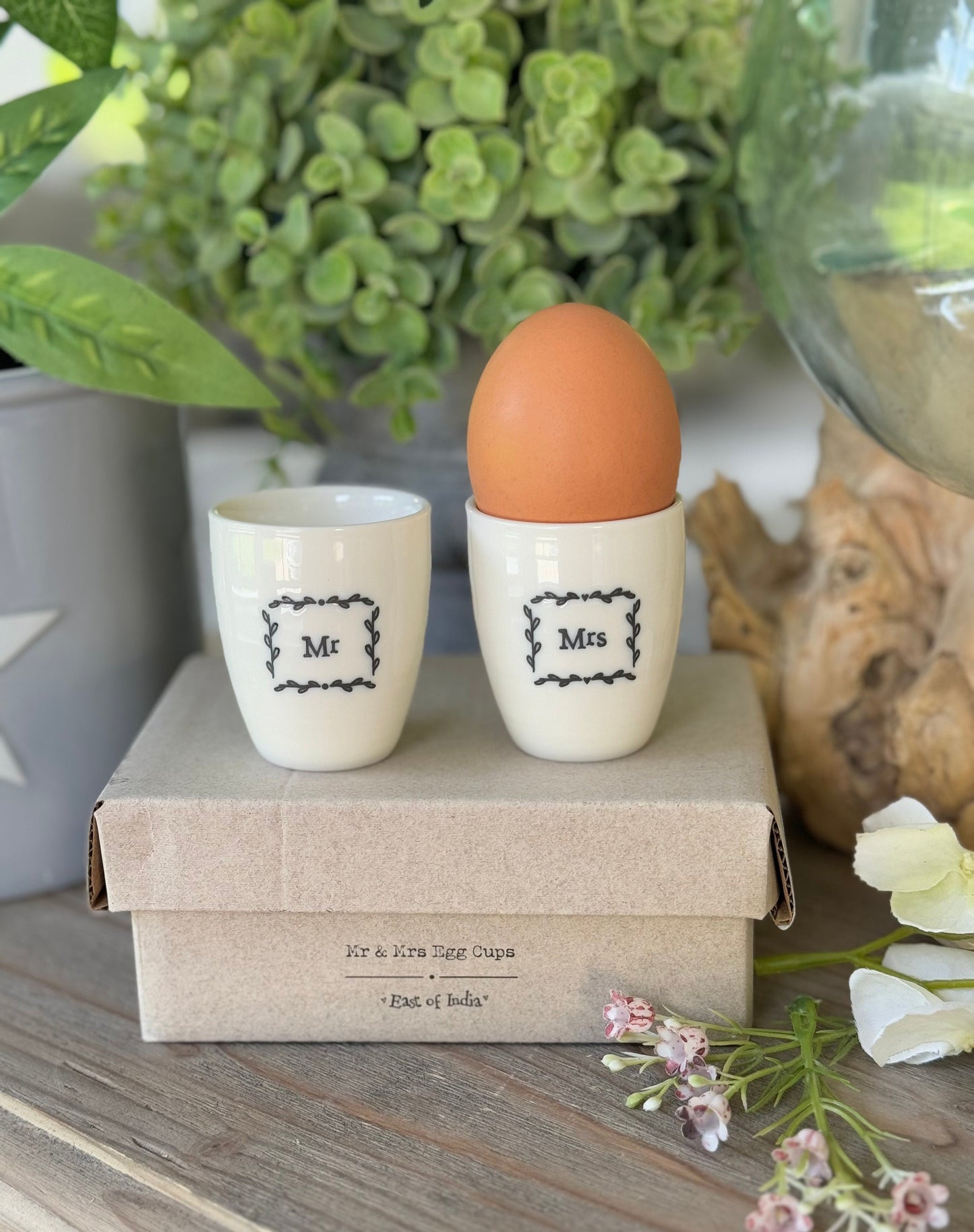 Porcelain Mr & Mrs Egg Cups