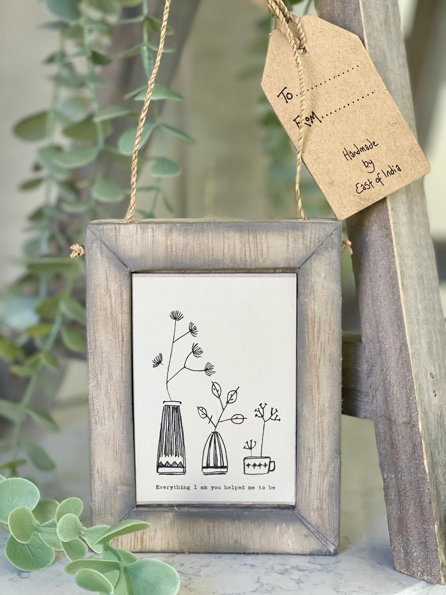 East of India Ink flower picture-Everything I am Picture Frame