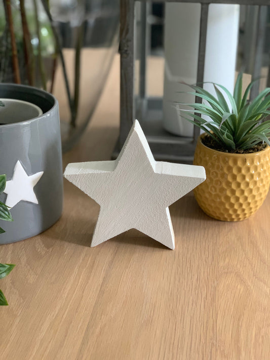 Mantelpiece White Wooden Star
