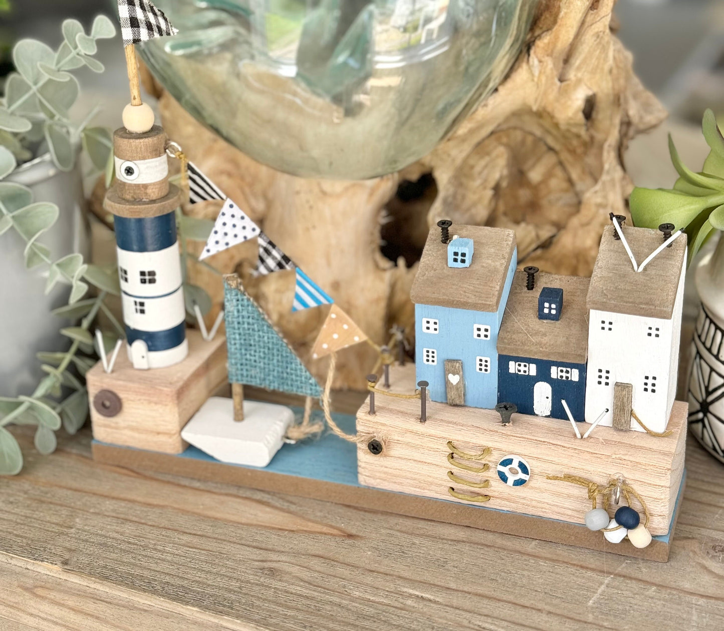Wooden Seaside Beach House Ornament