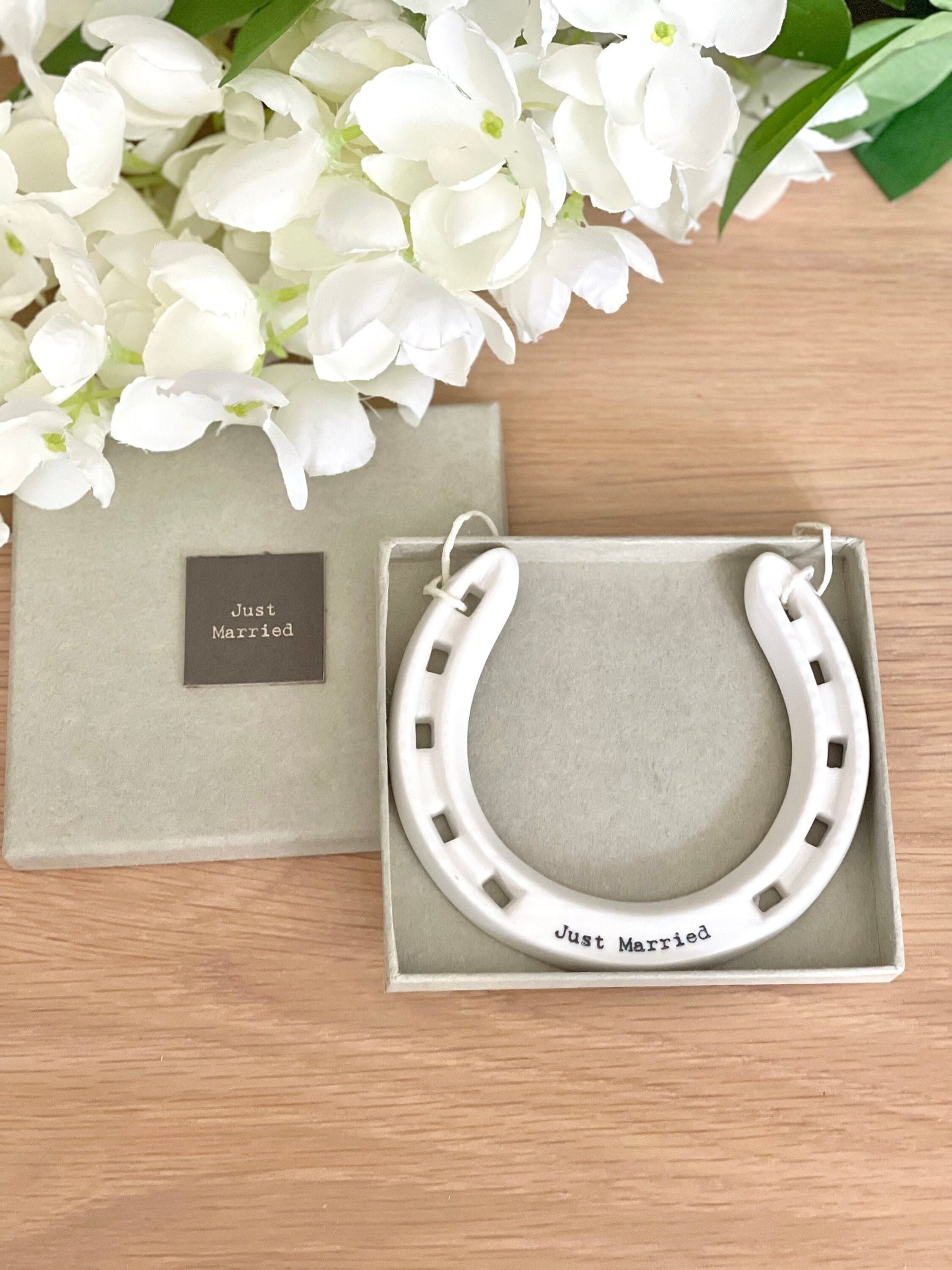 Porcelain Horseshoe - Just Married