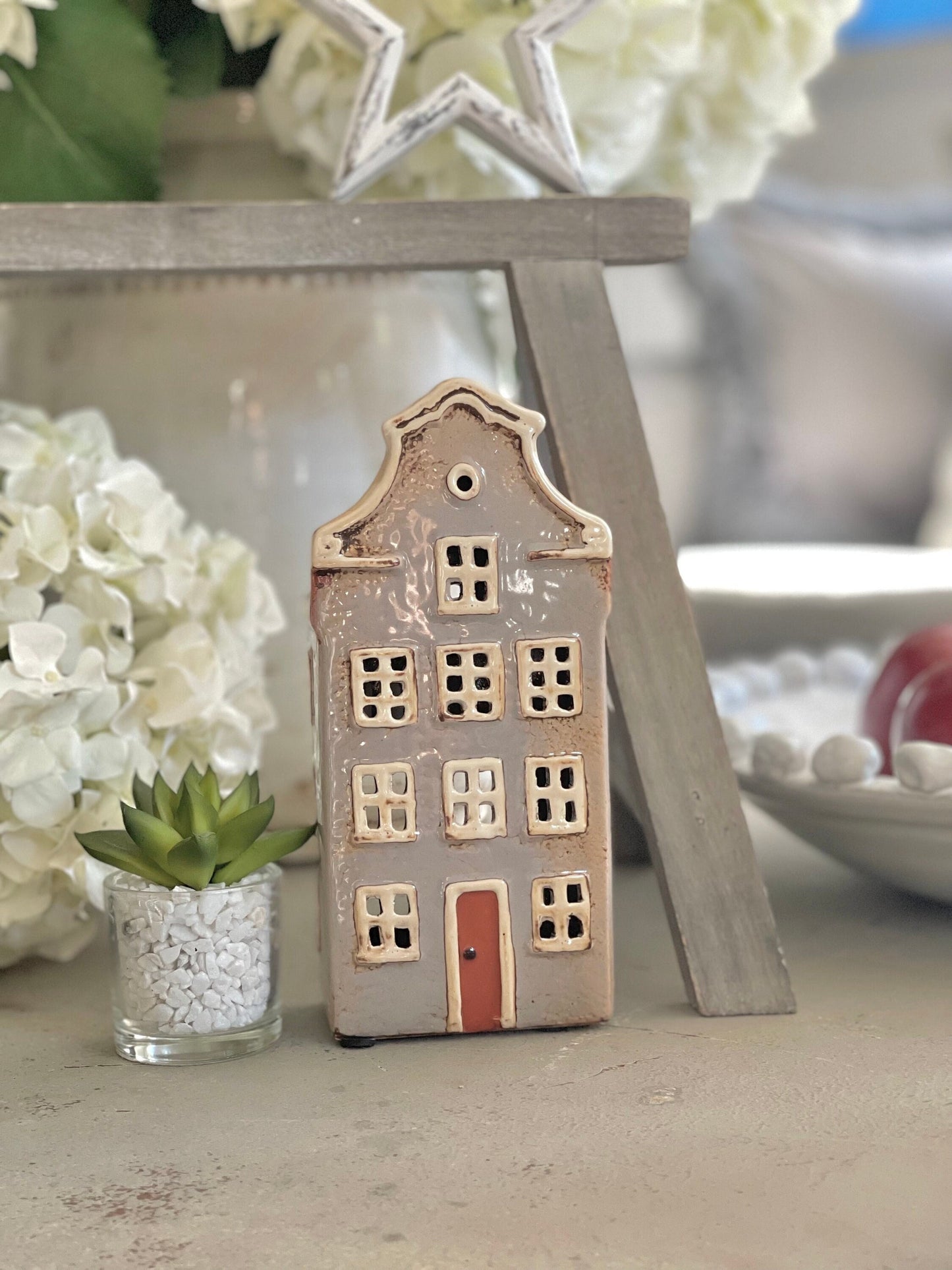 Ceramic House Lantern/Candle Holder