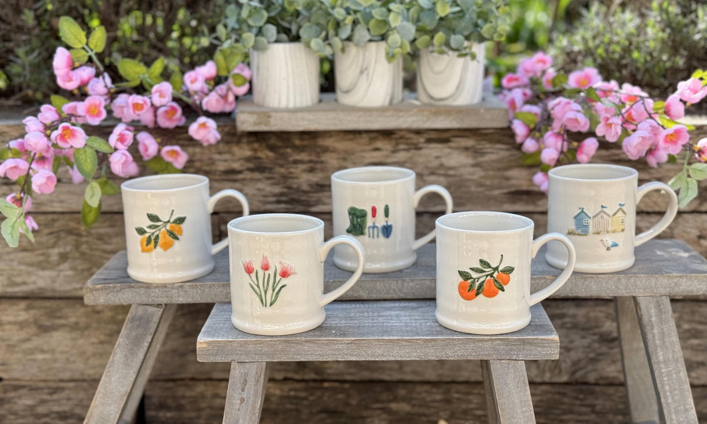 Embossed Country Themed Mugs Selection - Available in 5 Designs