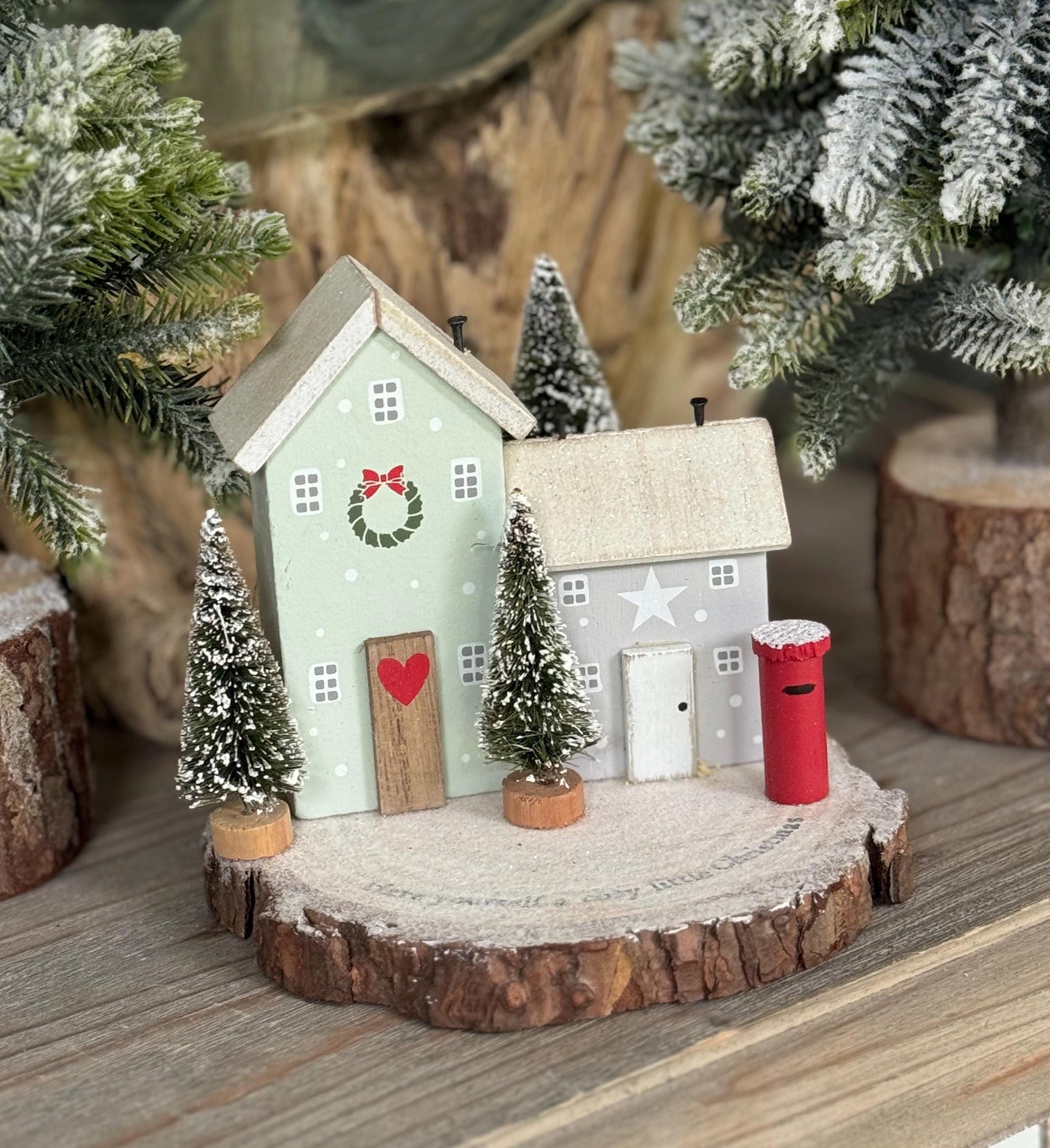 Christmas Festive Wooden House Scene