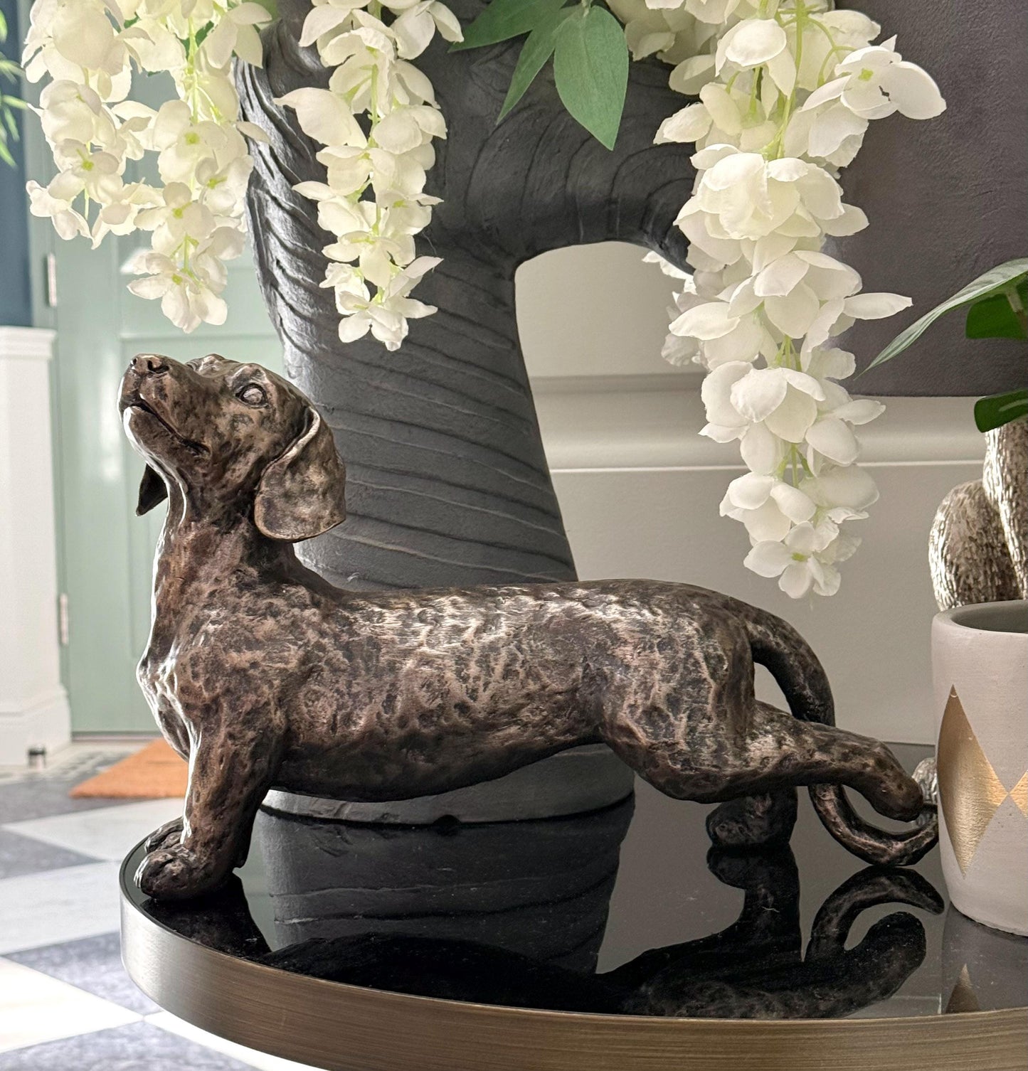 Dachshund Bronzed Metallic Ornament