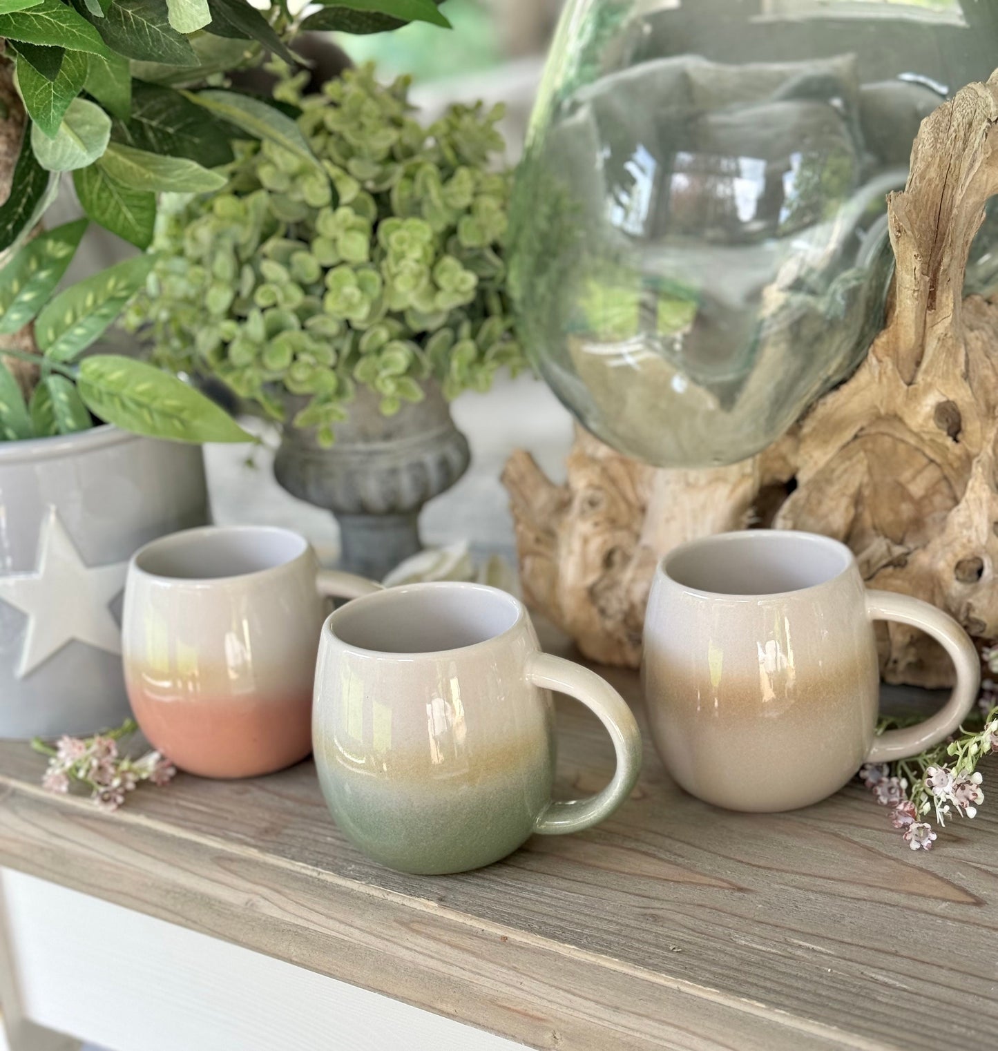 NEW! Glazed Ombre Stoneware Mugs - 3 Colour Options