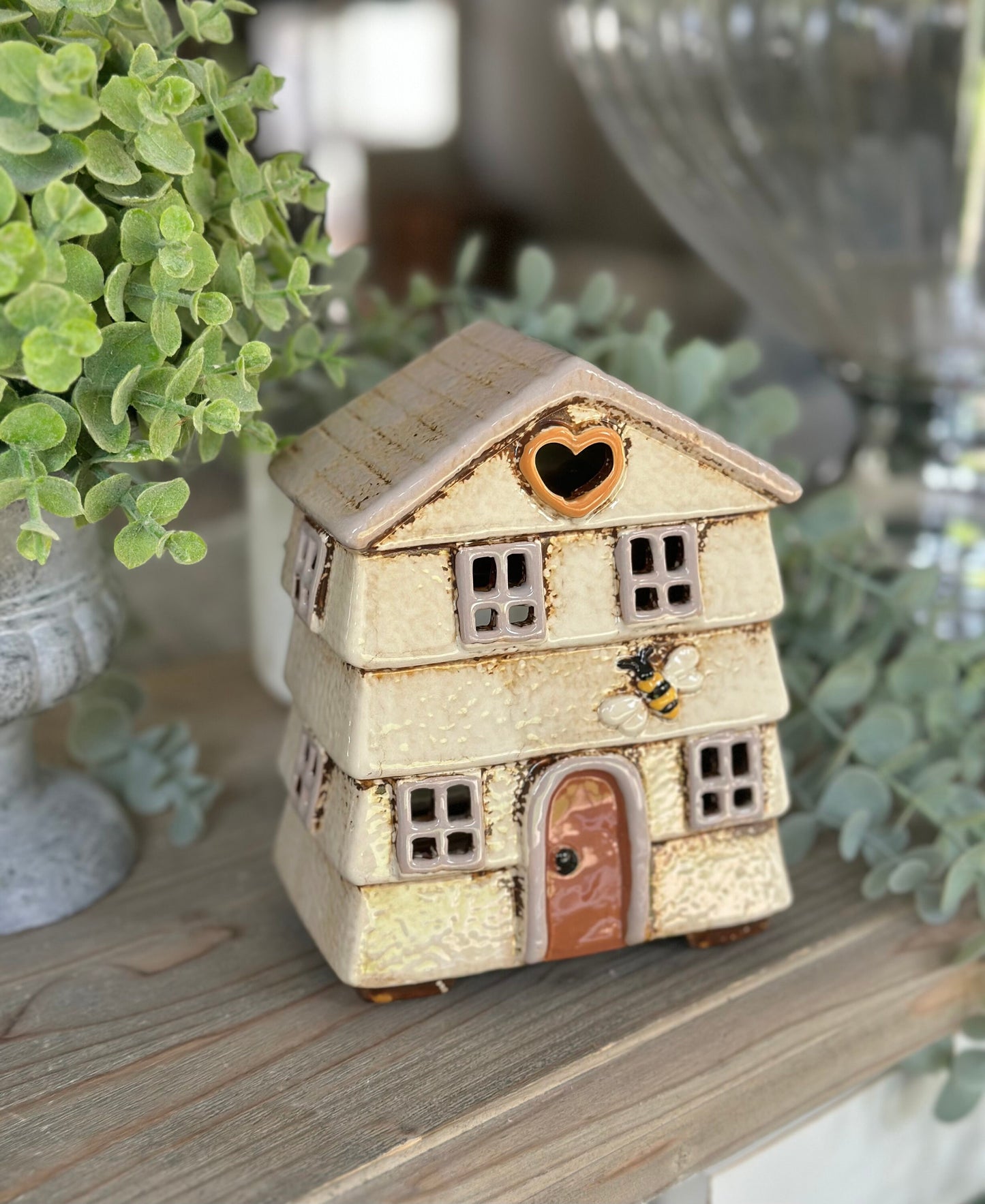 Ceramic Beehive House Cream Tea Light