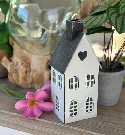 White Metal Lantern House