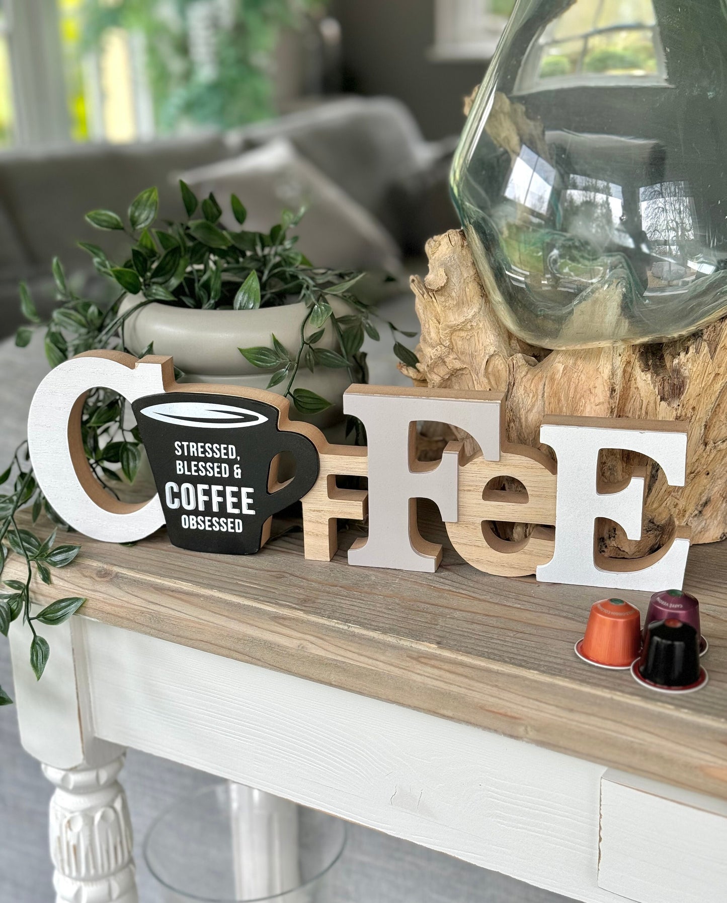 Wooden Coffee Obsessed Sign