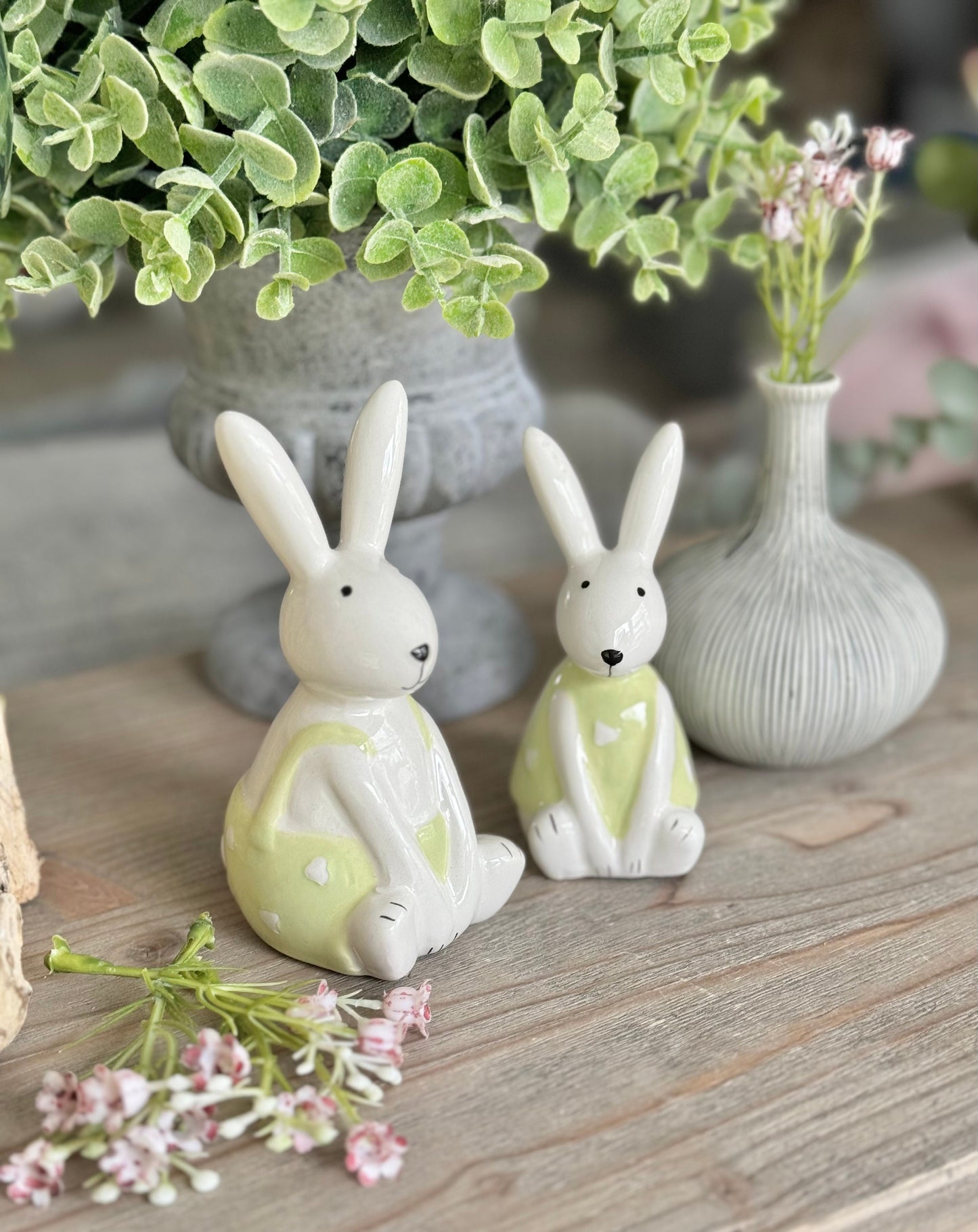 White Glossy Bunny Rabbits - 2 Sizes Available.