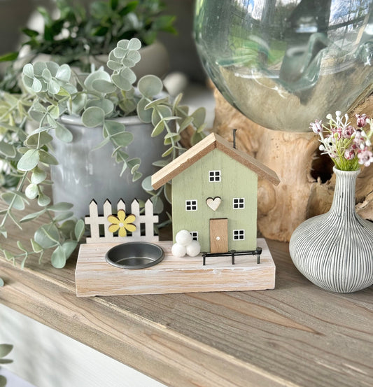 Wooden Tea Light House