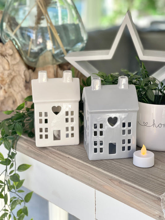 Medium Ceramic LED Heart House - 2 Colours Available