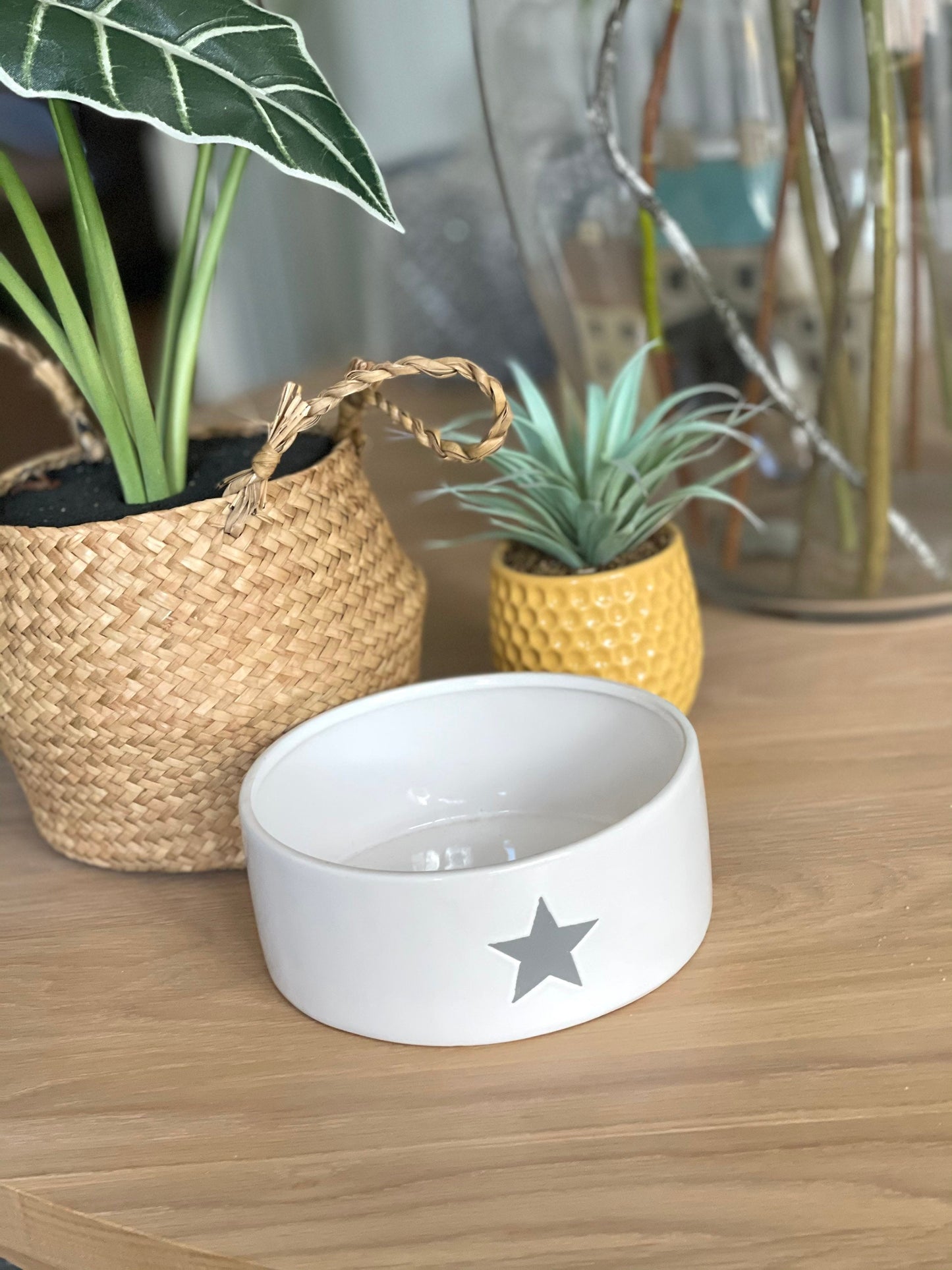White Ceramic Dish/Bowl - Star or Heart