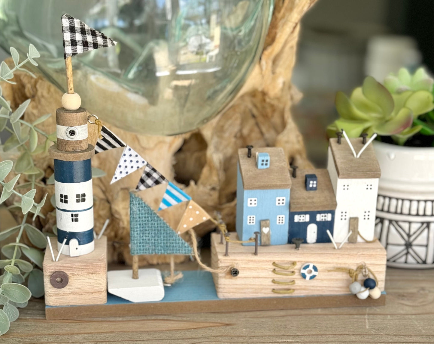 Wooden Seaside Beach House Ornament