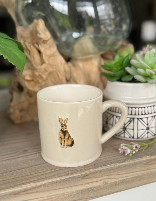 Stoneware Embossed Hare Mug