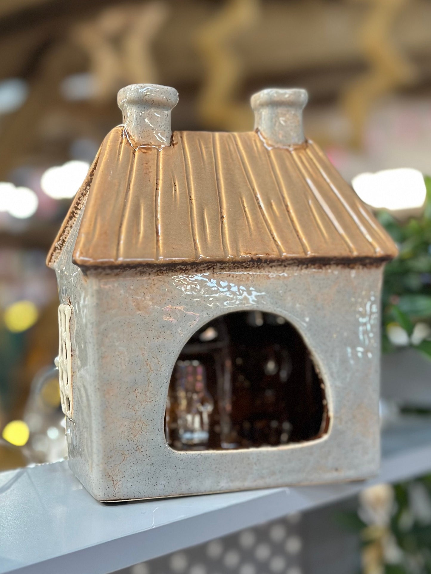 Grey Tea light Picket Fence Cottage