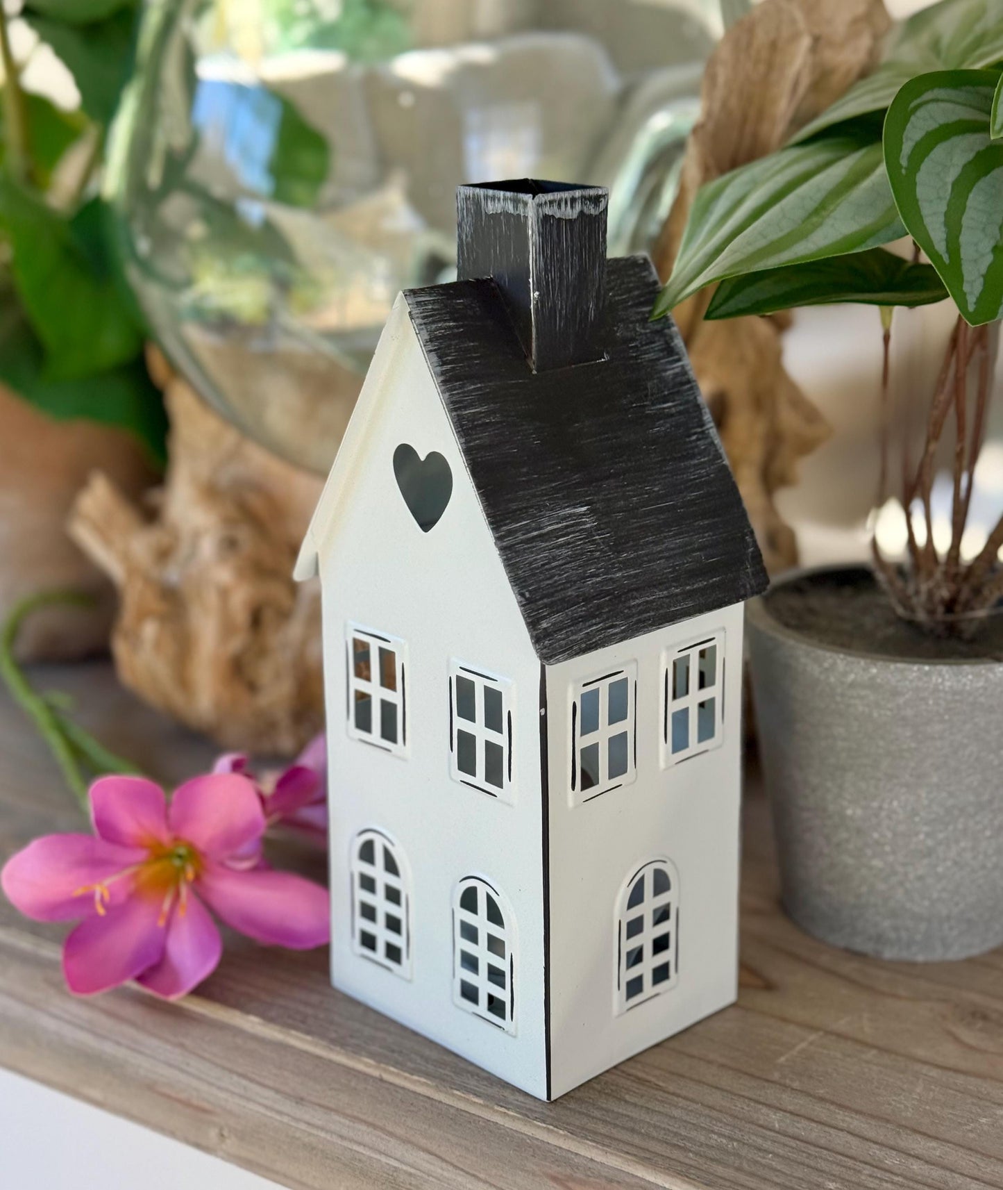 White Metal Lantern House