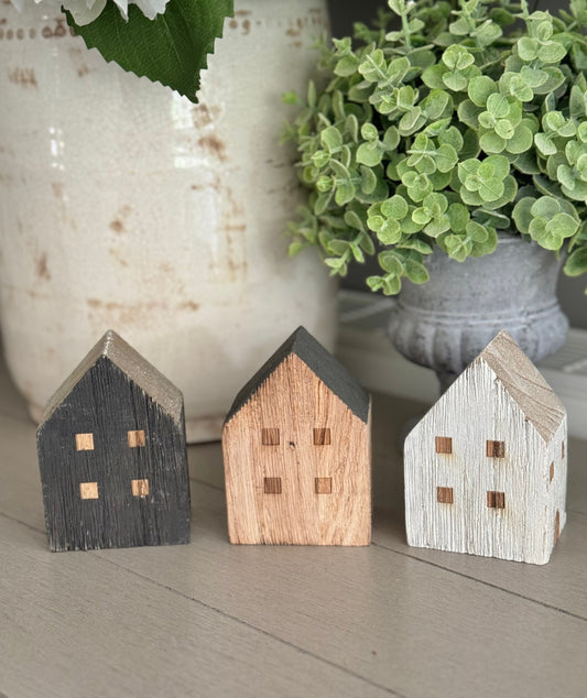 Wooden House Blocks - 3 Colours Available