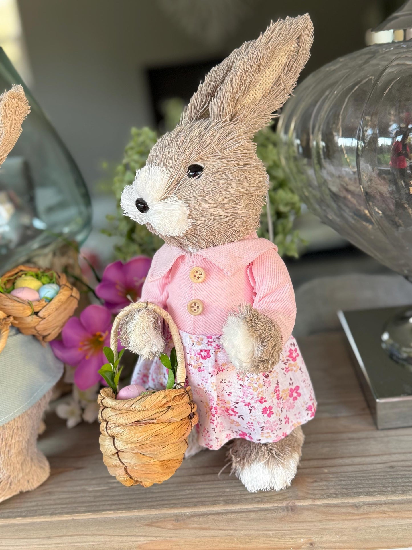 Bristle Bunny with Egg Baskets - Sold Individually