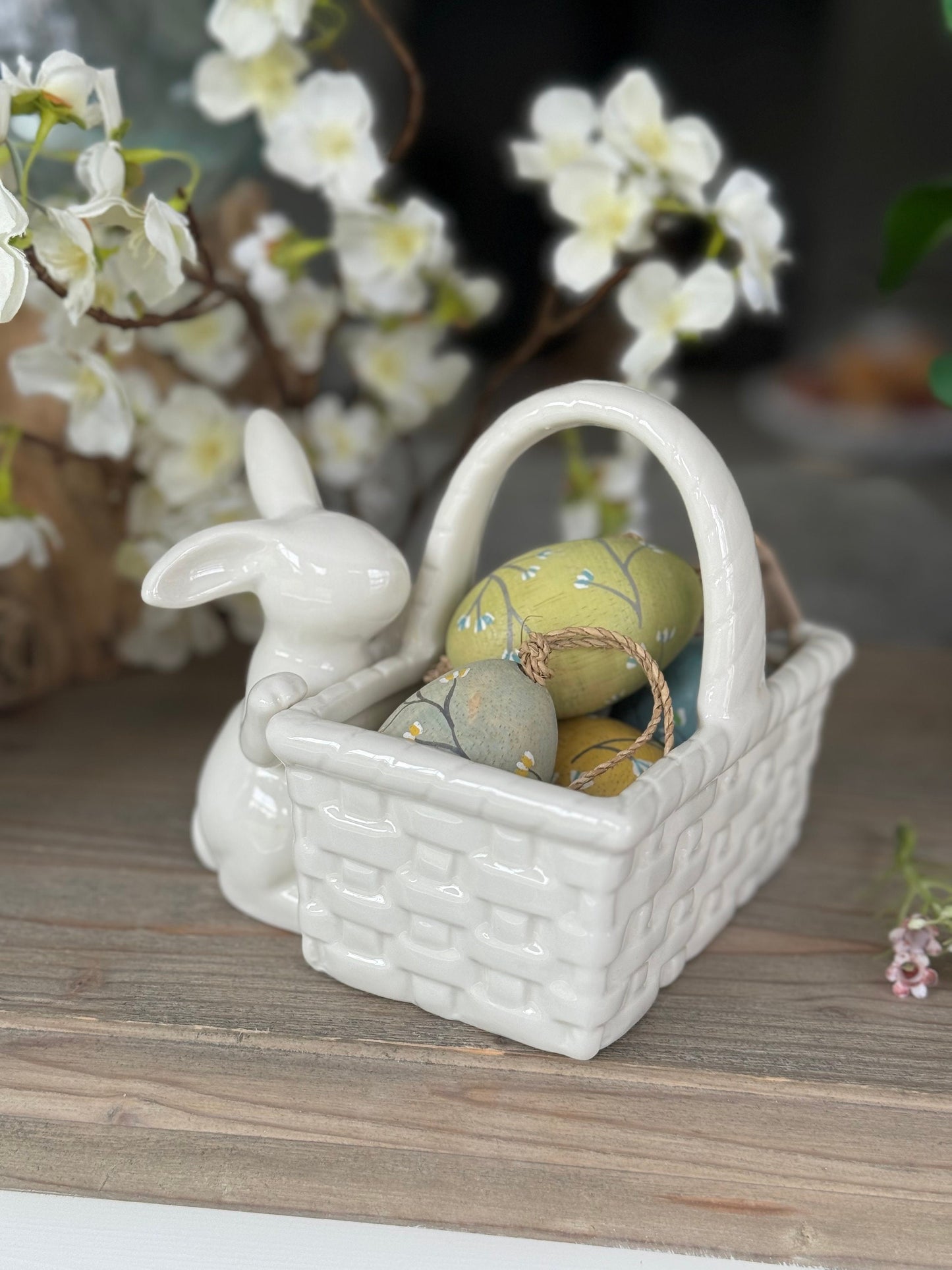 White Bunny and Basket