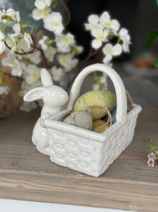 White Bunny and Basket