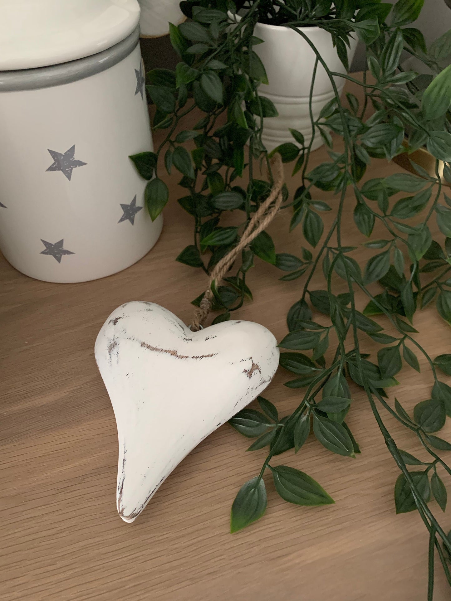 Vintage Solid Wood Heart - Grey or White