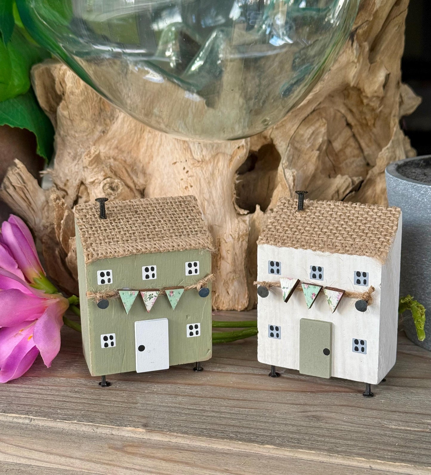 Small Wooden Houses on Legs - Sold Individually