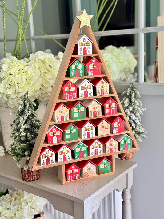 Large Wooden Advent Treehouse Calendar