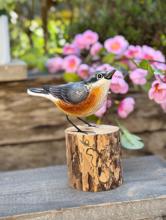 Gorgeous Carved Wooden Nuthatch