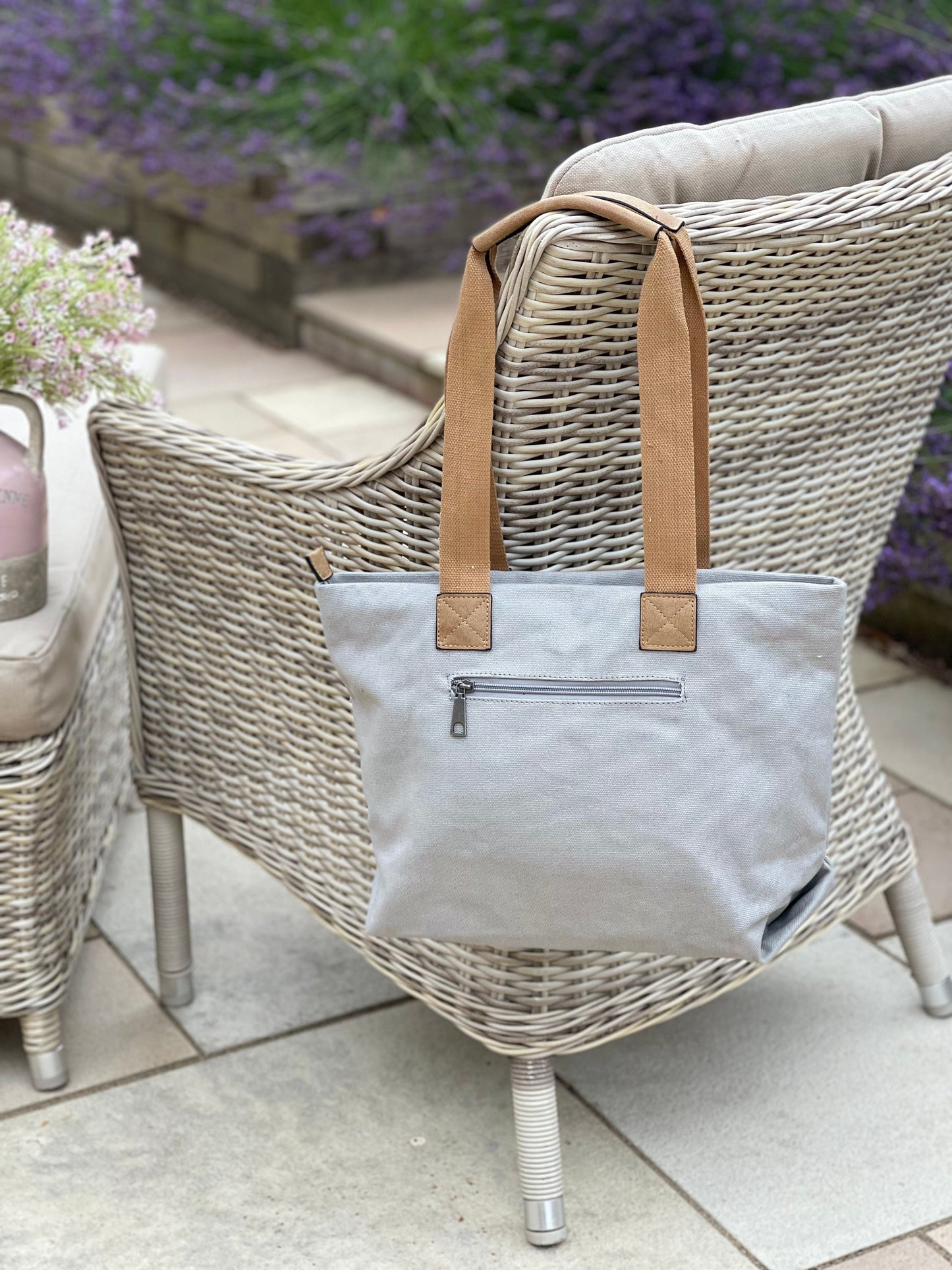 Pale Grey  Shoulder Bag with Encrusted Star