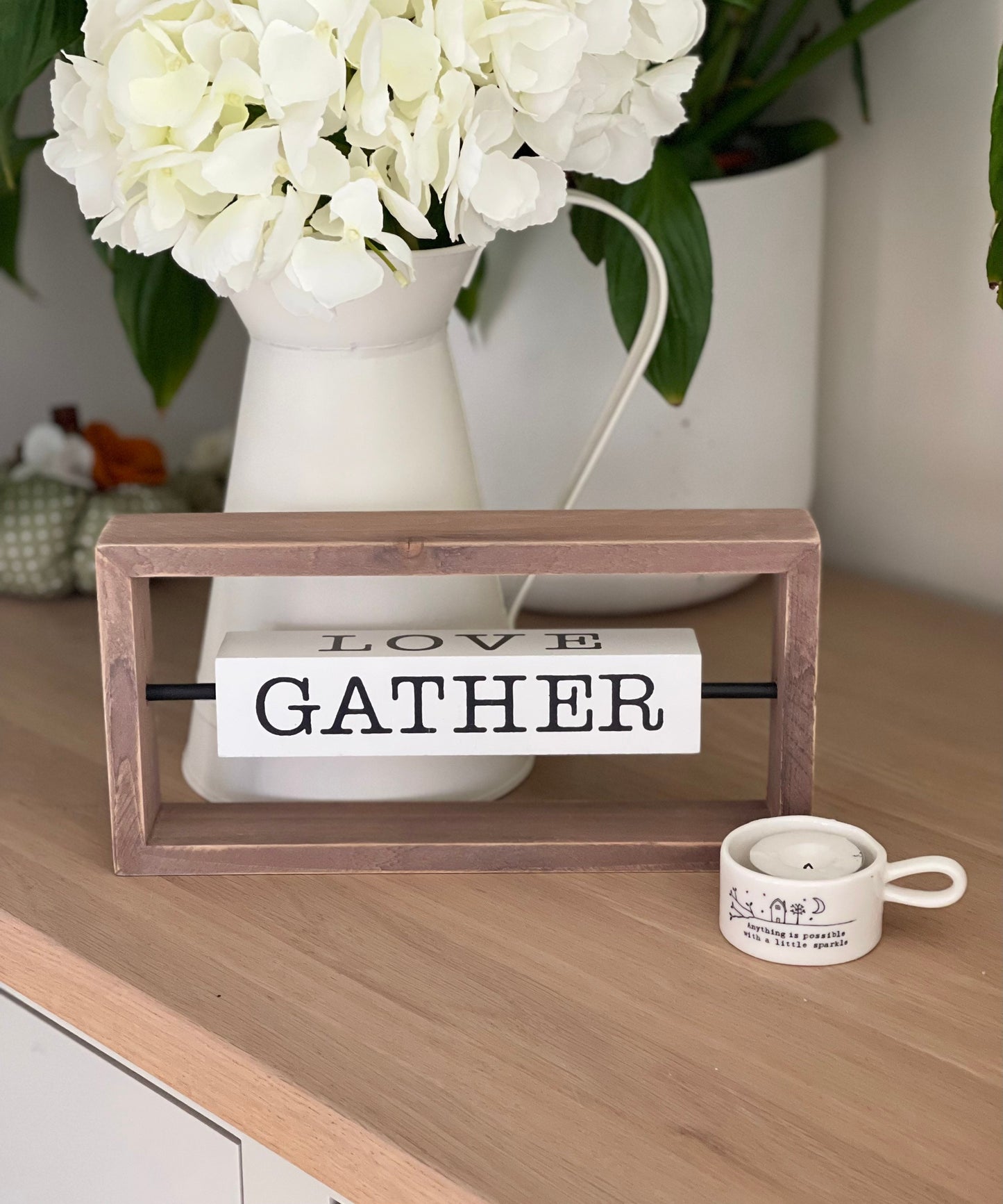 Love Gather Family Dream 4-Sided Turnable Wood Tabletop Sign