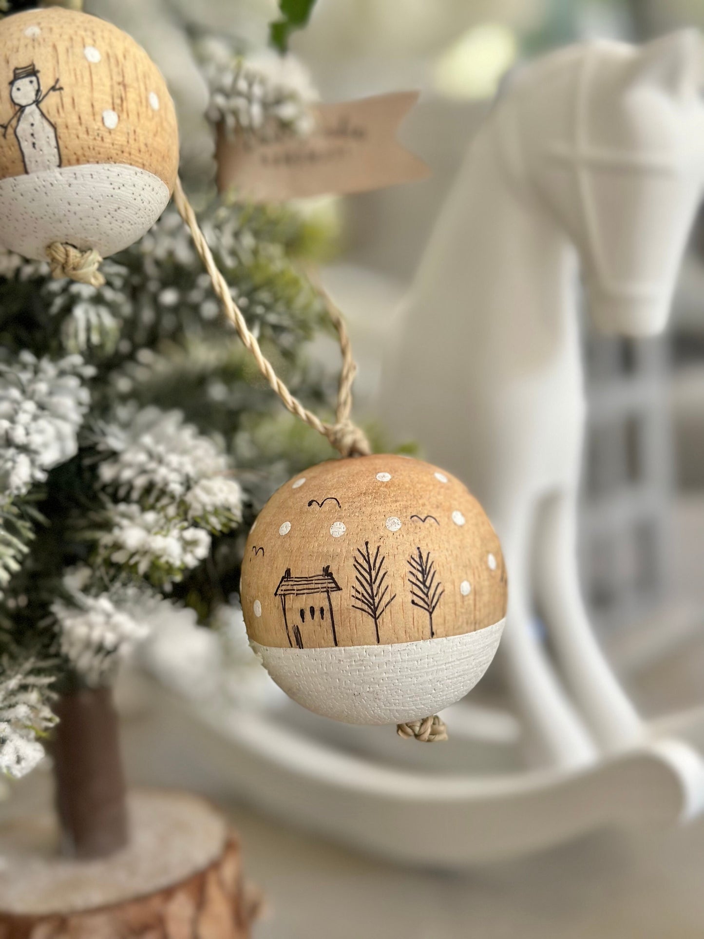 East of India Christmas Wooden Baubles - 4 Designs Available