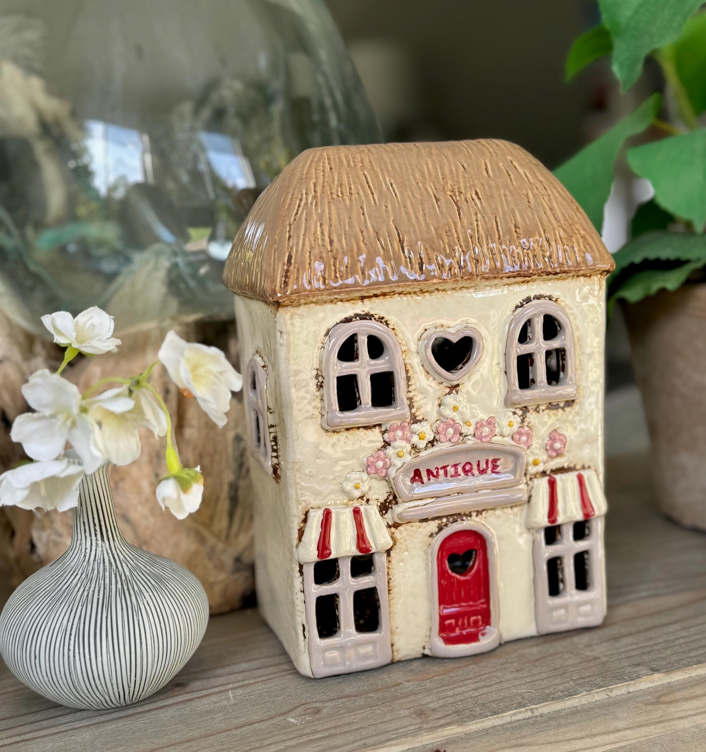 NEW! Ceramic Shop/Cottage Candle Holder -  Available in 2 designs