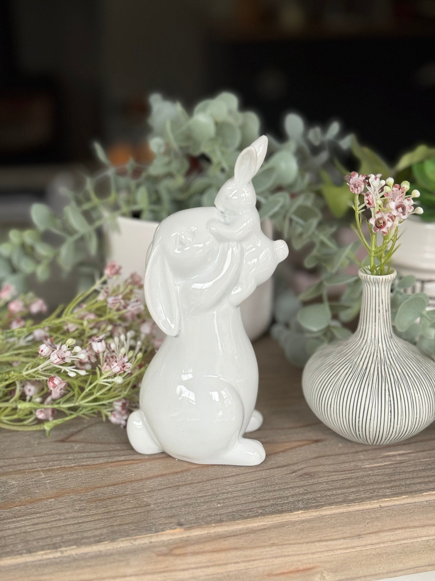 White Kissing Bunnies