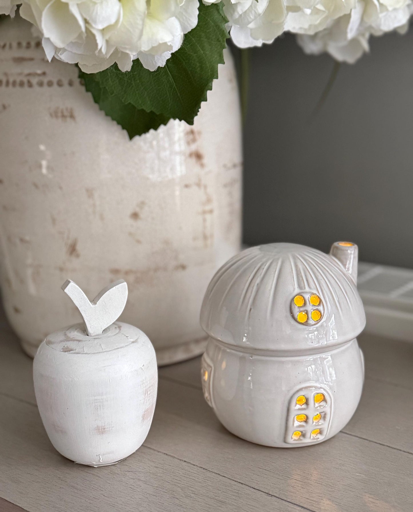 White Porcelain Mushroom LED House