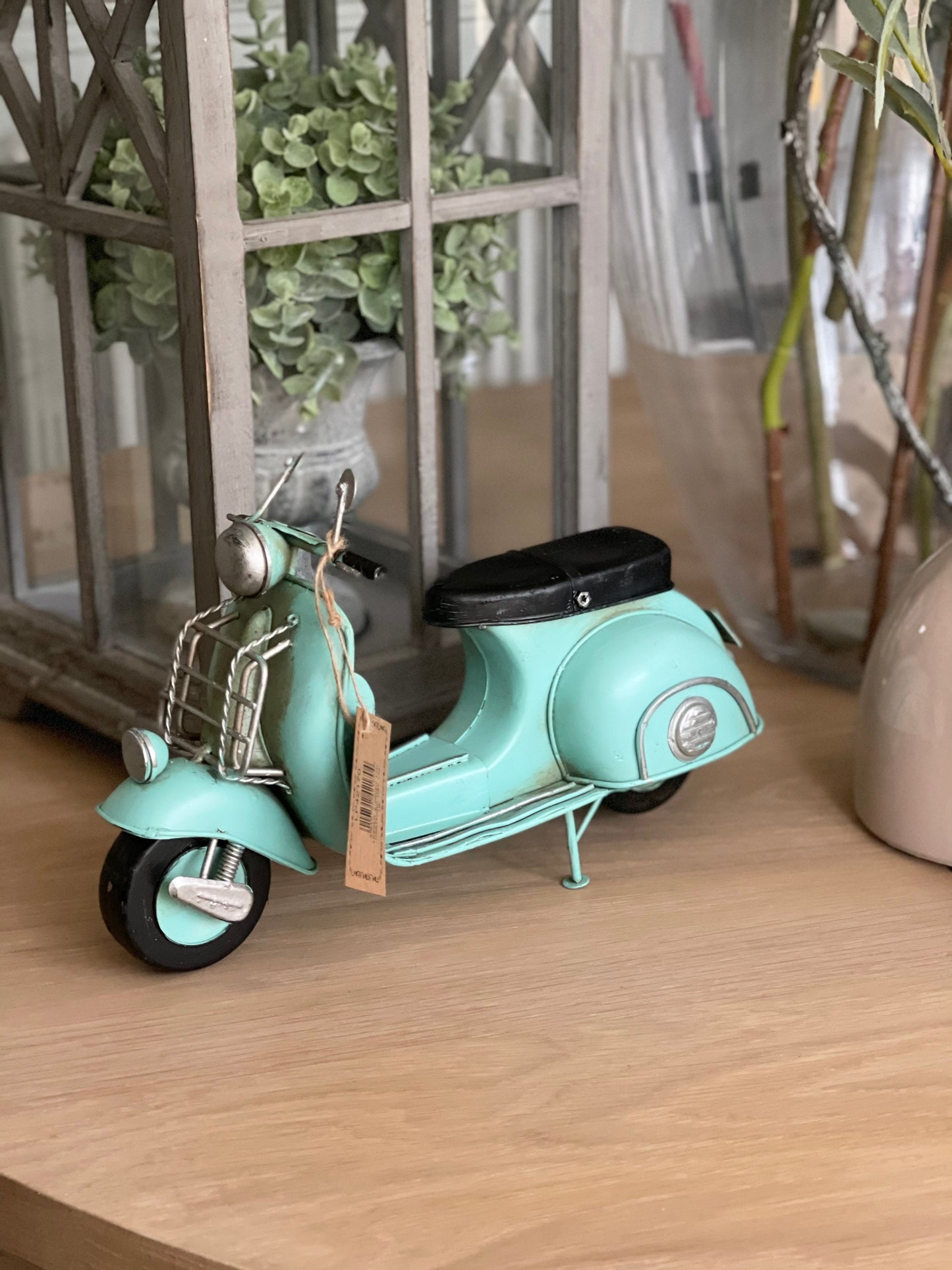 Metal Scooter Ornament - Turquoise Blue
