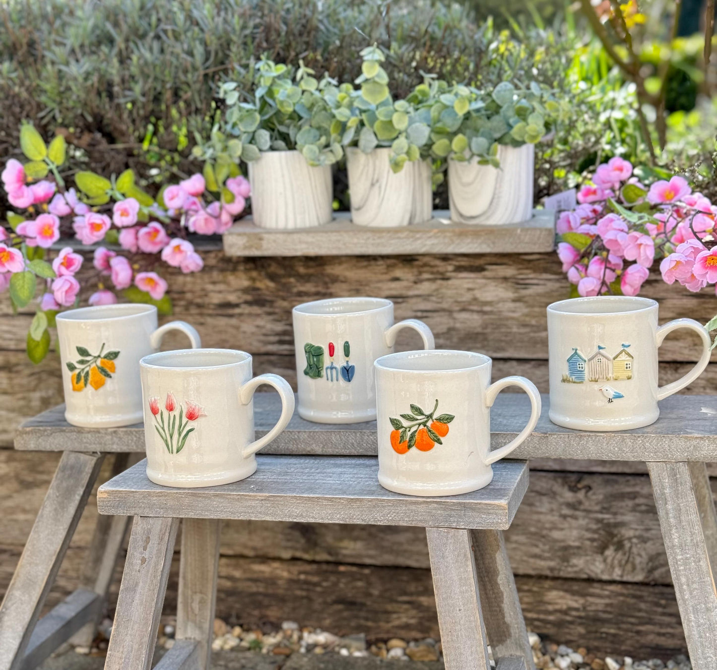 Embossed Country Themed Mugs Selection - Available in 5 Designs